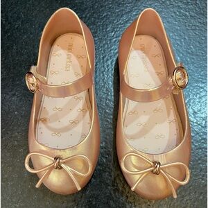 Mini Melissa Pink Gold Mary Jane shoes